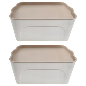 品屋 雅致收納箱 多種規格組合 百搭家居環境 食品級PP材質  小號  粉色蓋子  2個