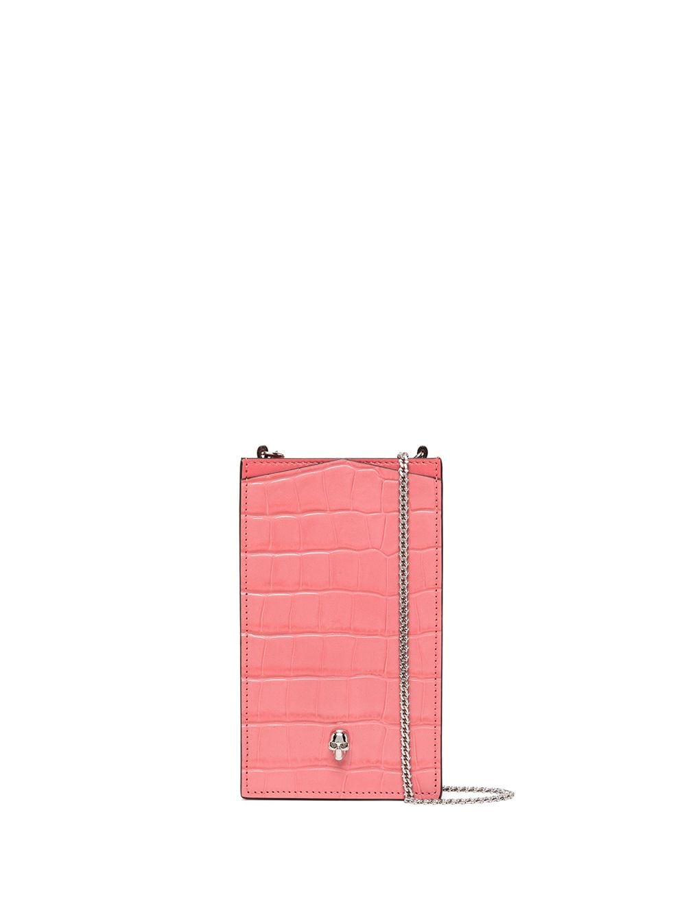 Alexander McQueen - skull-charm leather phone bag - women - Leather - One Size - Pink