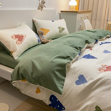 100純棉四件套全棉磨毛床單家用3被套學生宿舍三件套4四季通用女