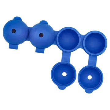 Colourworks 4格冰球製冰盒，總長22cm，冰球直徑4.5cm  冰球直徑 4.5 cm  藍色  1個