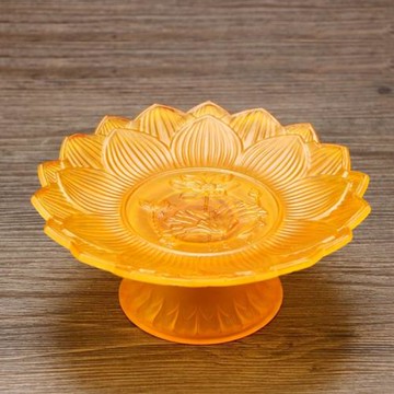 琉璃供佛果盤蓮花果碟佛前供果盤水果碟供盤供奉觀音財神佛具