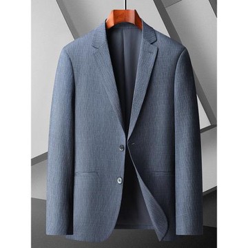 胖子休閑西服外套男大碼商務肥佬單西開衫加肥加大寬松戧駁領西裝