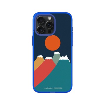 iPhone 15 Pro Max Clear 激光藍 - ilovedoodle (Lim Heng Swee) - Cat Landscape - Colorful Mountains 貓咪五彩山