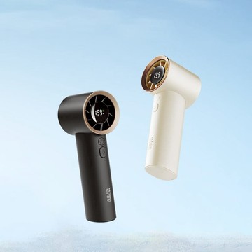 數顯199檔風 高速手持風扇 引擎 附掛繩 可上飛機 杏白