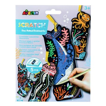 AVEnIR Kids DIY 刮畫書籤 5個 海洋世界 兒童創意美術組