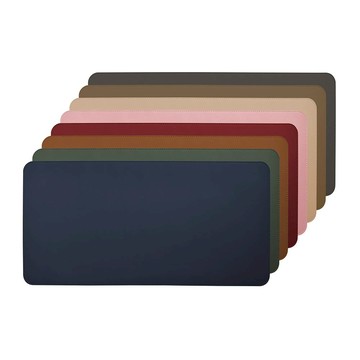 雙色皮革 大尺寸 辦公桌墊/滑鼠墊/餐墊(50x100cm) 杏色+橘色