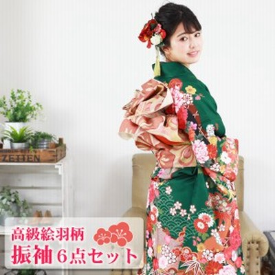 振袖6点セット 振袖 袋帯 金通し 辻ヶ花 桜花 雲 着物 094a p