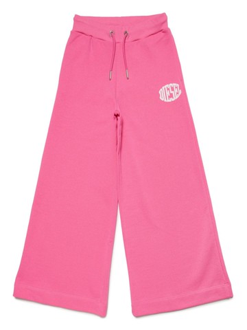 Diesel Kids - logo-print wide-leg trousers - kids - Cotton - 8 yrs - Pink