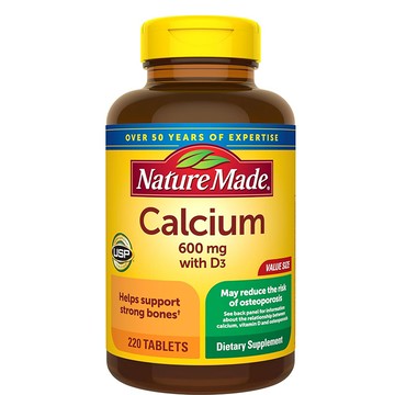 美國代購！原裝正品Nature Made 鈣600mg維他命D3 220片