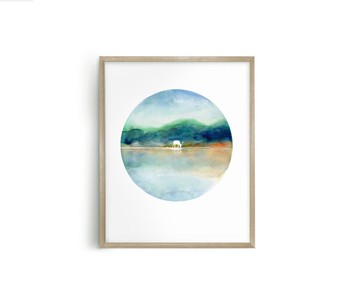 神鹿降臨 吉祥象徵 居家裝飾畫-風景畫-復制畫-民宿 咖啡廳裝