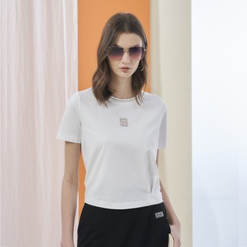 CLL巧玲瓏  簡約小B圓領上衣(白色) 7333908