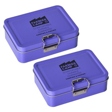 FARMERCAMP 路亞魚餌收多功能納盒 戶外/露營/登/ 釣魚/磯釣 紫色  2個  13 x 9.5 x 4cm