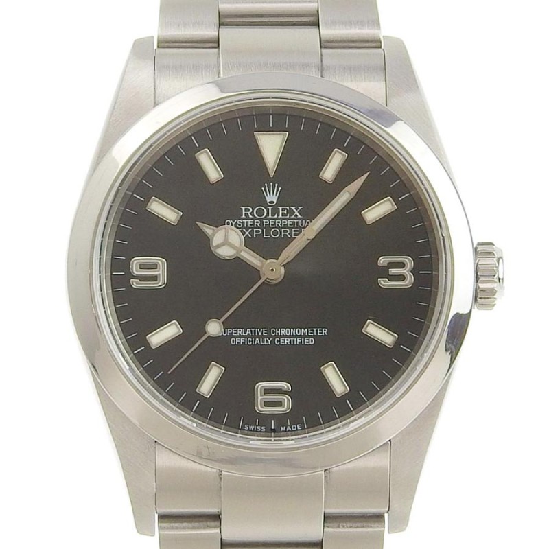 ROLEX ロレックス エクスプローラー1 F番 114270 腕時計 SS シルバー 自動巻き メンズ 黒文字盤【59240401】中古 |  LINEショッピング