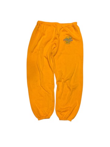 80年代 美國古著 橘黃 抽繩 棉褲