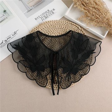 外搭配裙子刺繡夸張大翻領小披肩