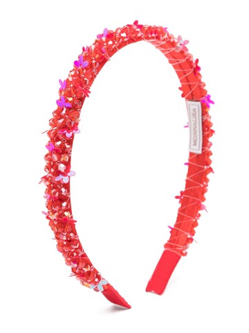 Monnalisa - floral-motif beaded head band - kids - Polyester/glass - One Size - Red