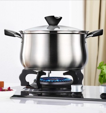 湯鍋 304不銹鋼家用加厚燃氣電磁爐銻鍋 燒水煲熬粥蒸煮燉雙耳小鍋 免運 開發票