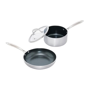 IRIS OHYAMA 愛麗思歐雅瑪 鑽石經典款IH鍋3件組 DG-SE3  Black  Frying Pan  Lid  1組