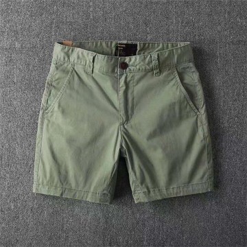 休閑短褲男潮純棉修身純色三分四分褲夏季運動彈力3分4分褲超短褲