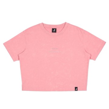 KANGOL 短T 粉紅 夜光圖T 短寬版 短袖 女 6522100641