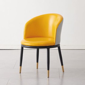 MUNA家居  布里安貓抓皮餐椅/黃色/01-14   55X55X74cm