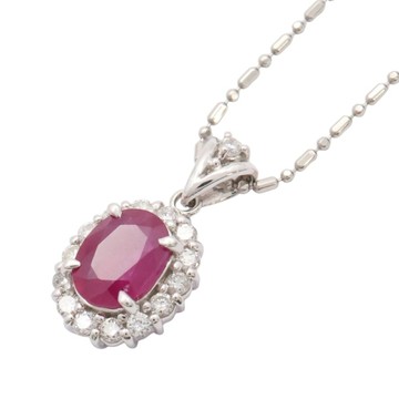 JEWELRY 無品牌珠寶 紅寶石 PT900鉑金 PT850鉑金 項鍊 【二手名牌BRAND OFF】