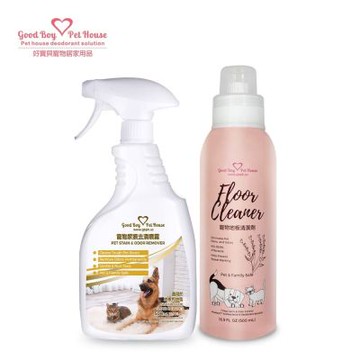 【GBPH好寶貝】居家潔淨雙入組｜寵物地板清潔劑500ml + 尿痕去漬除臭噴霧500ml