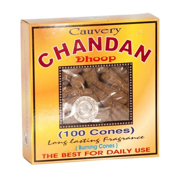 [綺異館] 印度香 檀香 100入 量販包 長效特大塔香CAUVERY CHANDAN DHOOP CONES 100p