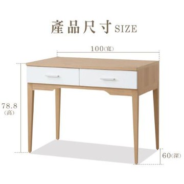 ASSARI-金詩涵二抽書桌(寬100x深60x高79cm)