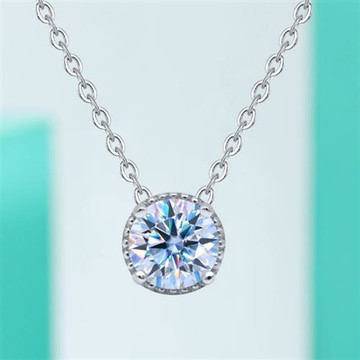 【米蘭精品】現貨+預購 頂級莫桑鑽石項鍊925純銀女項鍊鎖骨鍊項鏈情人節禮物-四爪包圓時尚星點2款74lq76