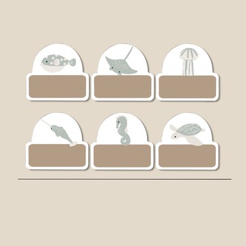 姓名貼紙 耐高溫 防水姓名貼 海洋生物