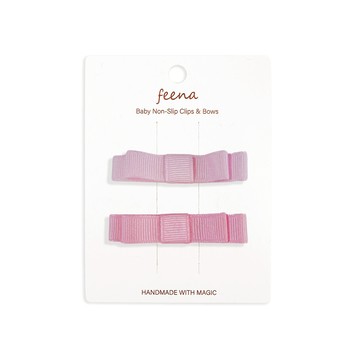 Feena - No.17蝴蝶結髮夾-粉