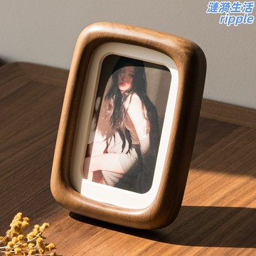 【高級感DIY】實木相框 擺臺 相框擺件 創意擺件 照片打印 黑胡桃木 圓角設計 6寸8寸可選 送打印服務 桌面裝飾