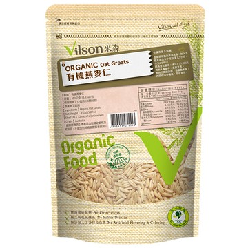 【米森 vilson】有機燕麥仁(450g/包) 12包