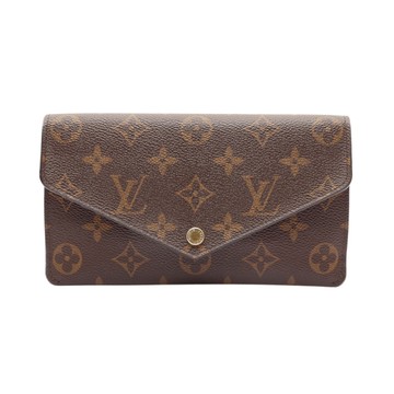 LOUIS VUITTON LV 路易威登 棕色 原花帆布 Jeanne 扣式長夾 M62155 【二手名牌BRAND OFF】