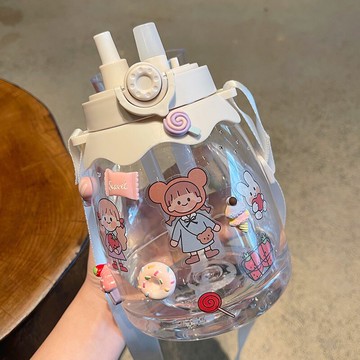 大肚肚水杯子夏天女士運動背帶防摔大容量學生清新大號1升高顏值