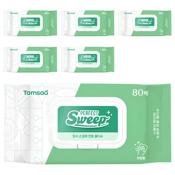 Tamsaa 清潔用濕紙巾 掀蓋式 80張 6包 Set