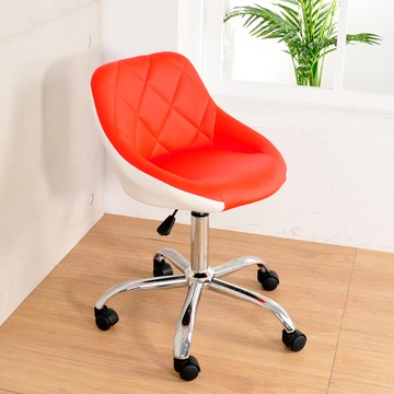 LOGIS 愛麗絲升降工作椅 美髮椅 電腦椅 LOG-173RC#18外白內紅