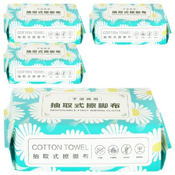 乾濕兩用抽取式擦腳巾  4包  70張  白色