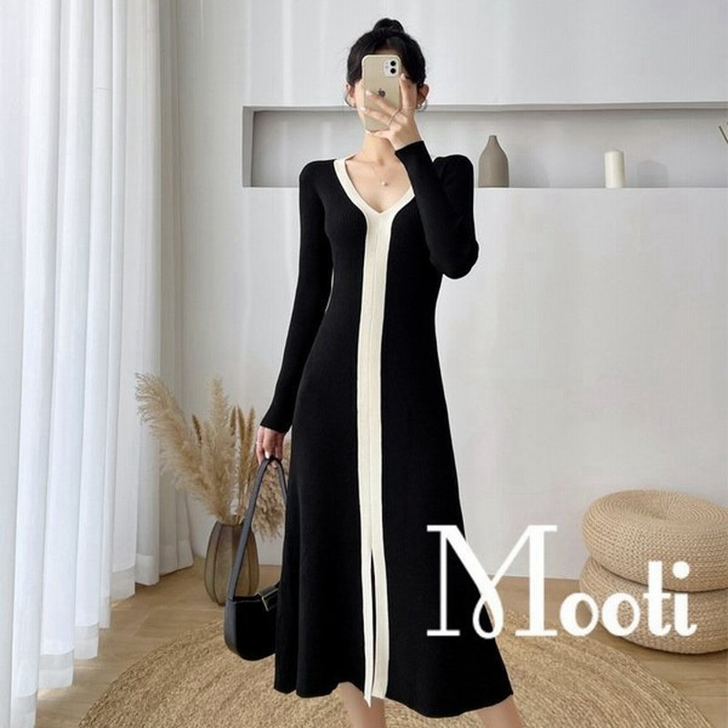 ニットワンピース レディースvネック40代 秋冬 マキシ丈ワンピース きれいめ 長袖 ニットワンピース 無地 結婚式ドレス 上品 ロング 通勤 韓国風 ゆったり 通販 Lineポイント最大0 5 Get Lineショッピング