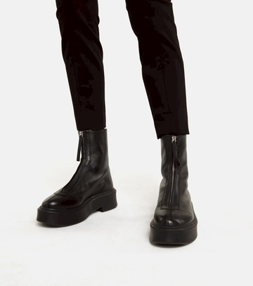 The Row Zipped 1 leather ankle boots