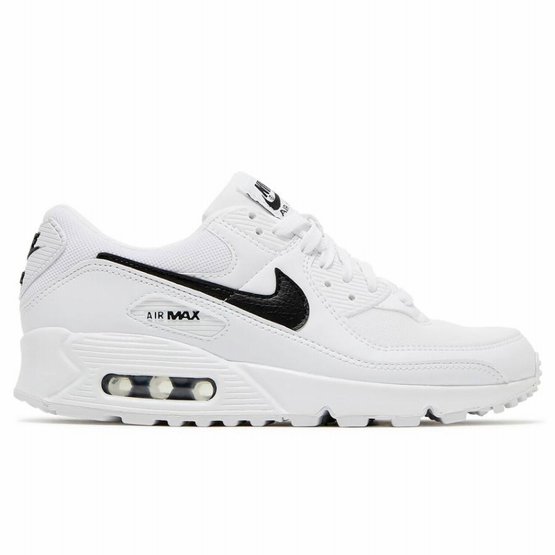 NIKE WMNS AIR MAX 90 White Black DH8010-101 WHITE/BLACK-WHITE ...