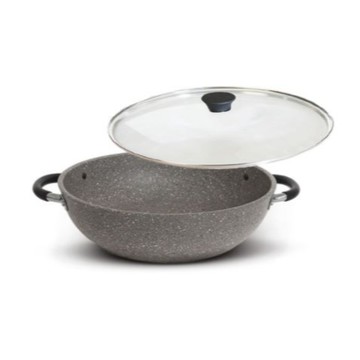 義大利 IL MONOLITE｜雙耳炒鍋附玻璃蓋 32cm