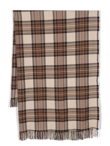 ETRO - check-print virgin wool scarf - women - Virgin Wool - One Size - Neutrals