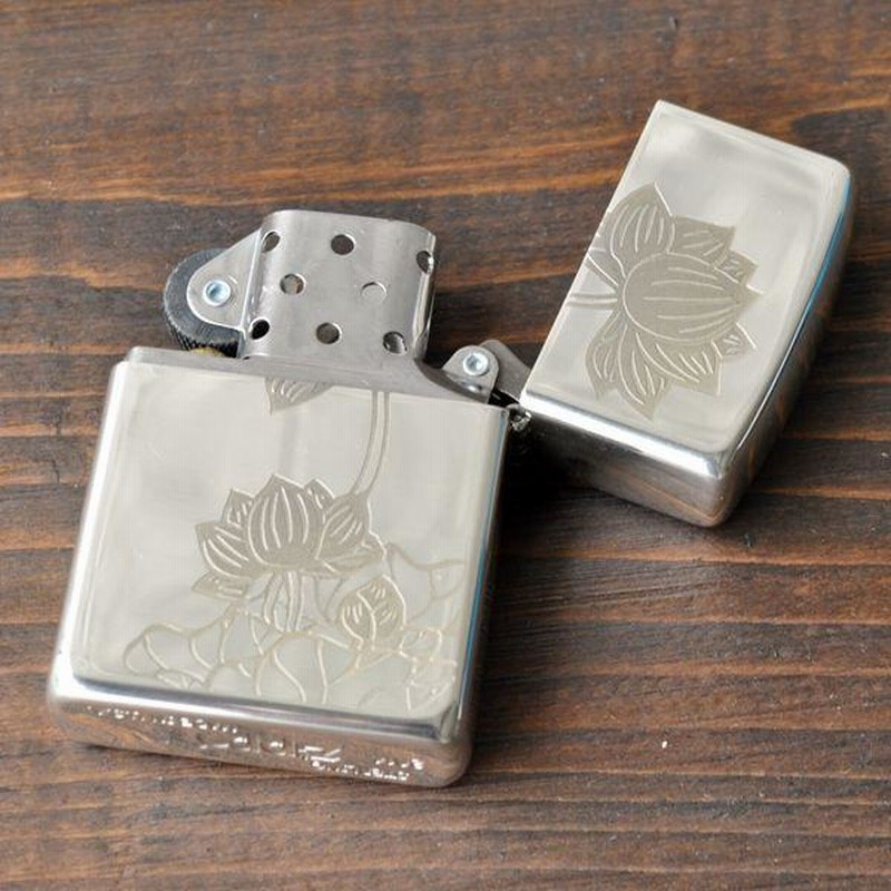 純銀 ZIPPO 和柄 蓮柄 シルバー ジッポライター 花柄 蓮 和風 高級 スターリングシルバー | LINEブランドカタログ