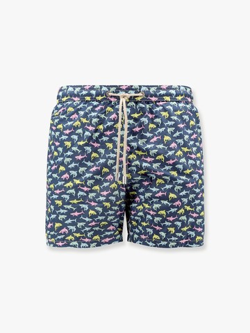 Recycled nylon swim trunks with shark trouble multicolor print - MC2 SAINT BARTH - gender_Man
