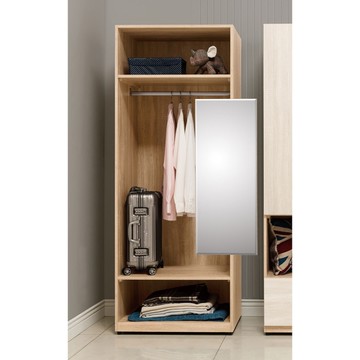 【H&D東稻家居】2.5尺開放衣櫃(含拉鏡)/收納衣櫃/置物衣櫃(TJS1-03881)