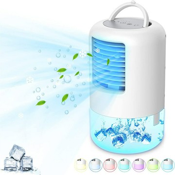 桌面風扇 USB風扇 圓形微型迷你冷風機冷風扇冷氣機家用戶外辦公宿舍便攜加濕空調扇「限時特惠」