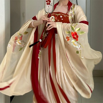 醉時閣原創漢服【清嘉】訶子裙三件套唯美顯瘦仙氣大袖氣質款 森馬先生旗艦店