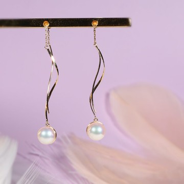 Akoya 唯美流線 18K金 耳環